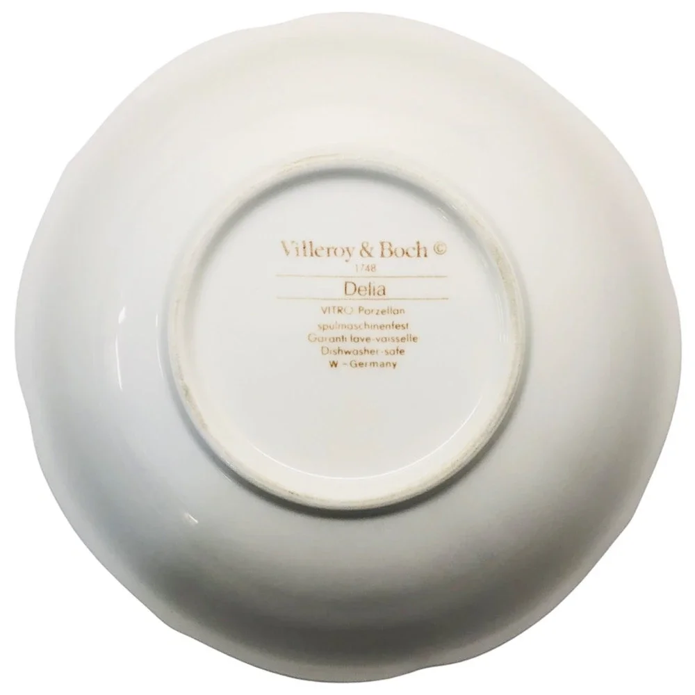 Villeroy & Boch Delia Fruit Berry Bowl‎ White Blue Floral Germany 6